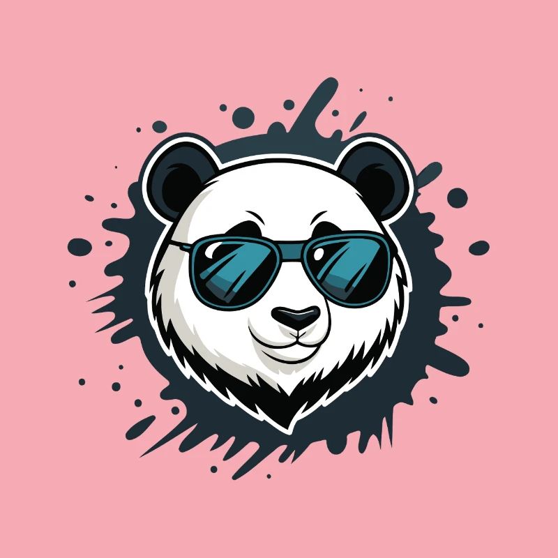 Panda Blue Graffiti-Brille