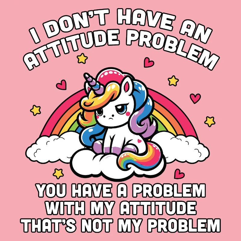 Unicorn mit Regenbogen Attitüde nicht mein Problem