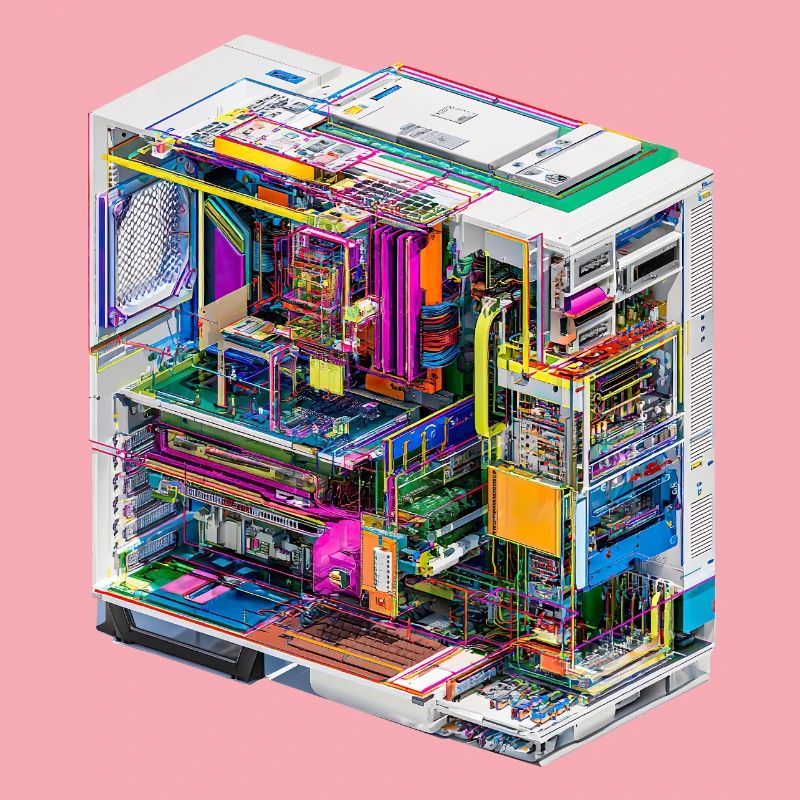 Buntes Innenleben eines Computers