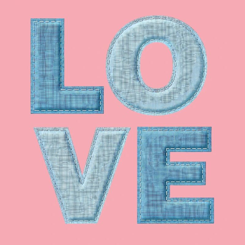 Love Denim Patch Schrift