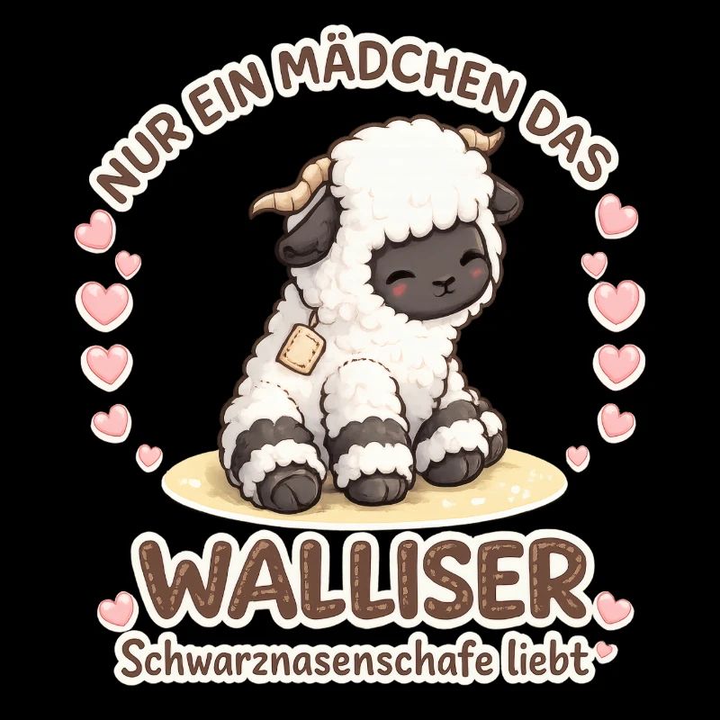 Nur Ein Mädchen Walliser Schwarznasenschafe Liebt