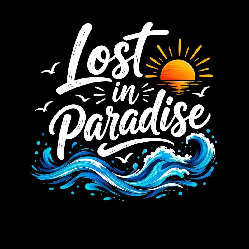 Coucher de soleil rétro de Lost in Paradise Beach