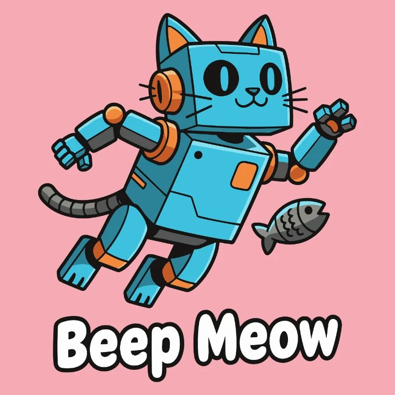 Blue robot cat Beep Meow