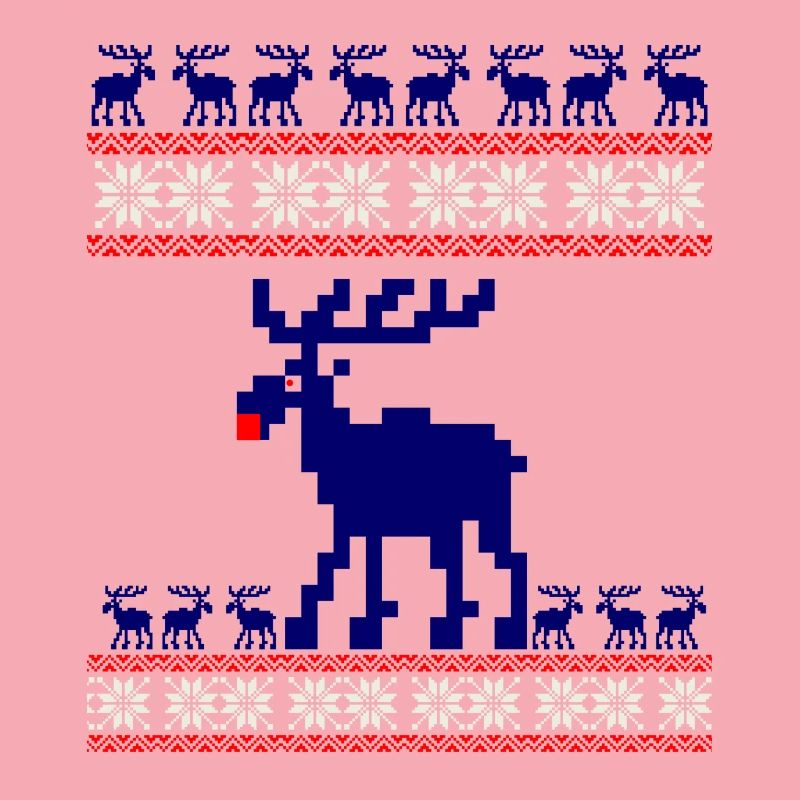 Reindeer Pattern Knitting Winter Rudolf Elk Pixel xma