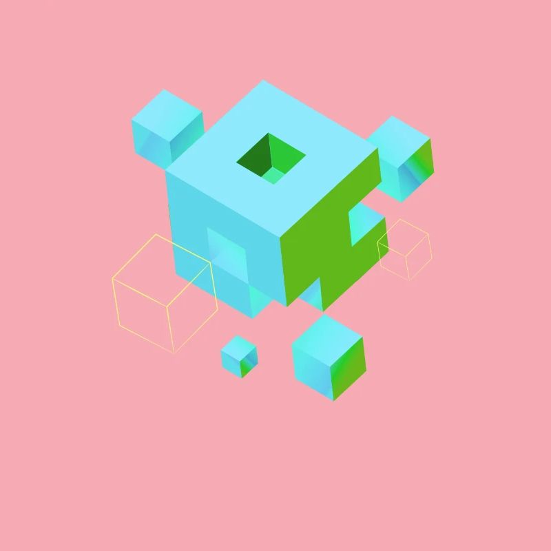 cube pixel 3d nerd game mind craft Rubix Zauber