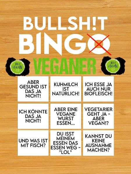 BINGO BULLSHIT VEGANER VEGAN