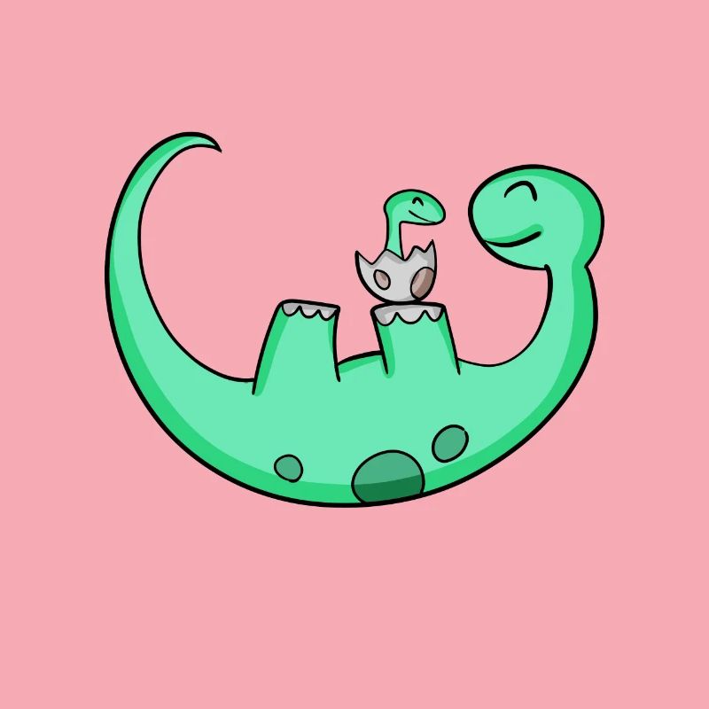Dinosaure avec bébé dinosaure