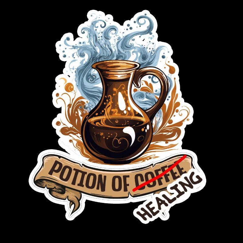 Kaffee Oder Heiltrank Fantasy RPG Shirt