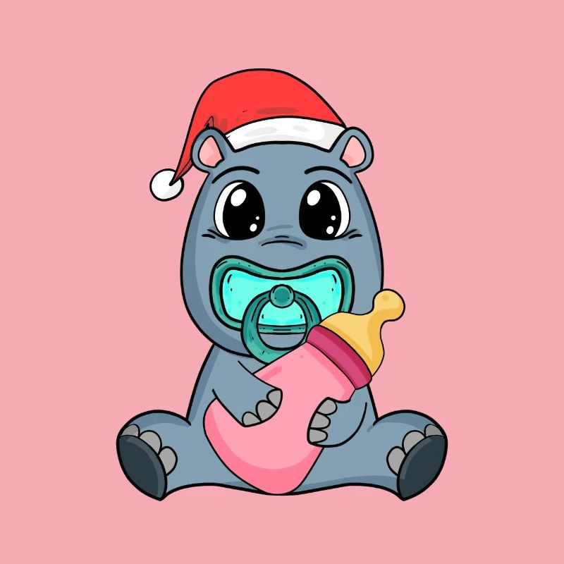Hippopotame bébé Noël