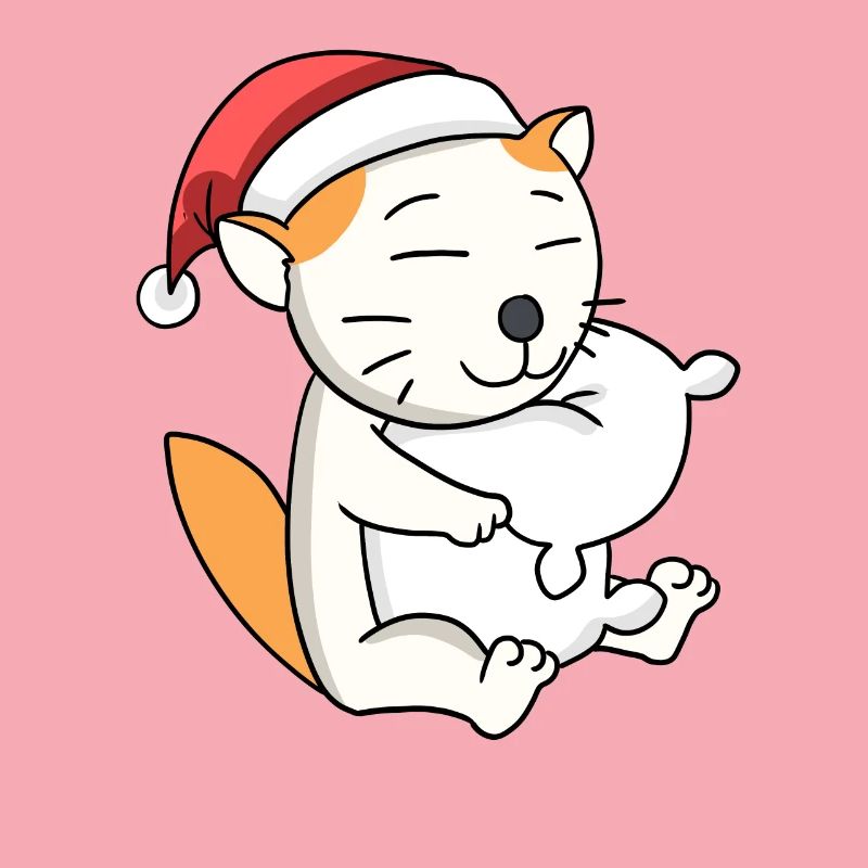 Chat Mignon Selkirk Rex Fatigué Noël