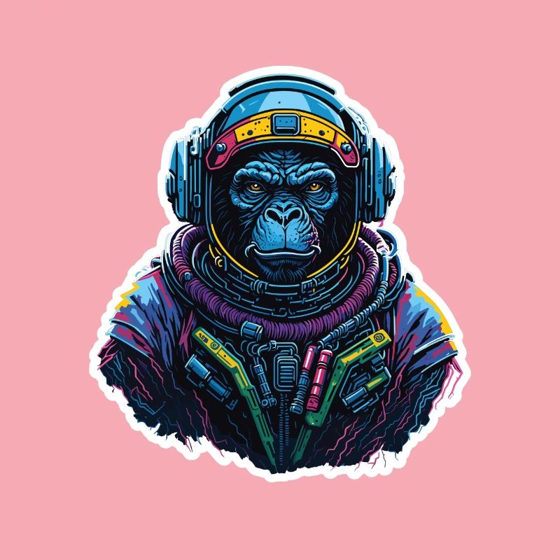 Gorille Astronaute Neon