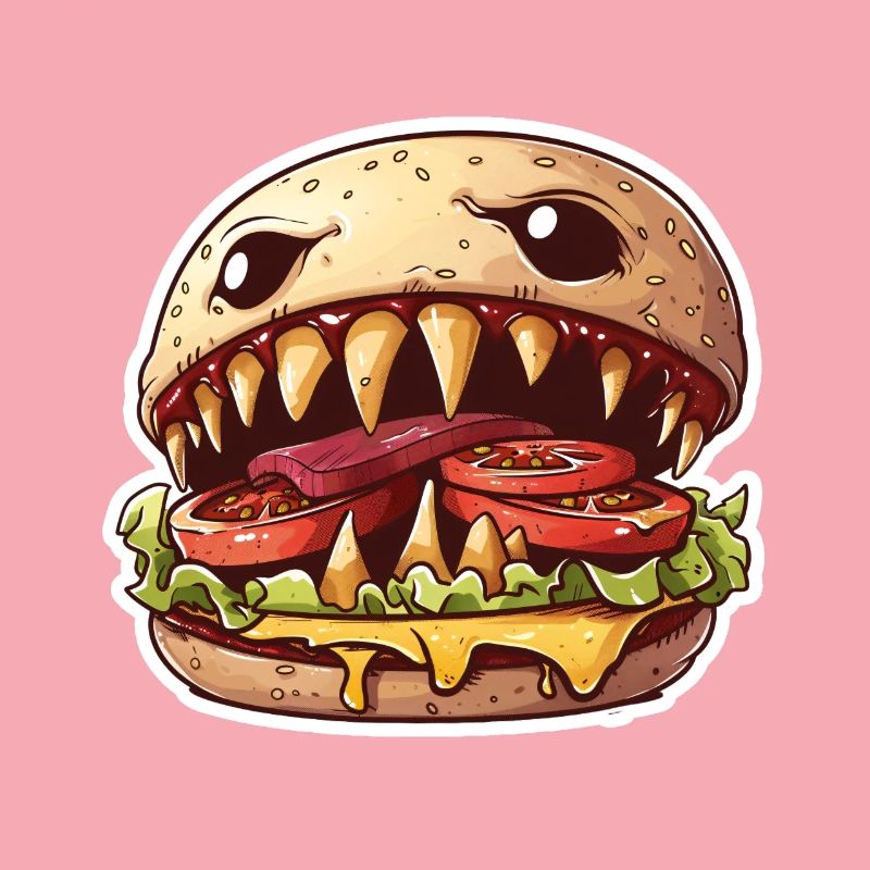 Fleischfressender Cheeseburger – Monster Burger