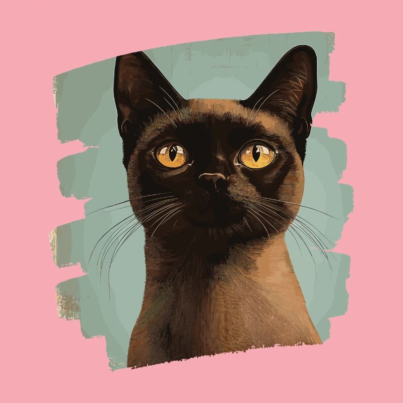 Burmese Burma Katze Retro
