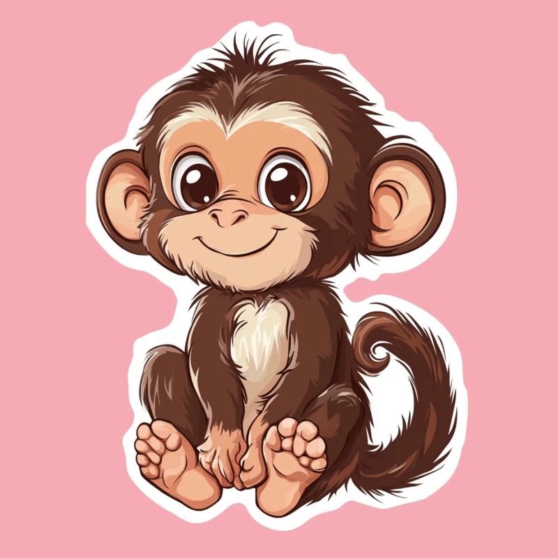 Affe Süsses Äffchen Geschenk für Affenfans