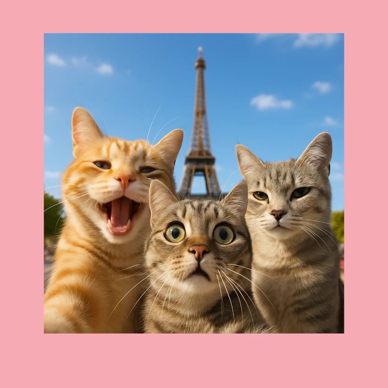 Katzen Selfie in Paris Eiffelturm Katze Selfie Geschenk