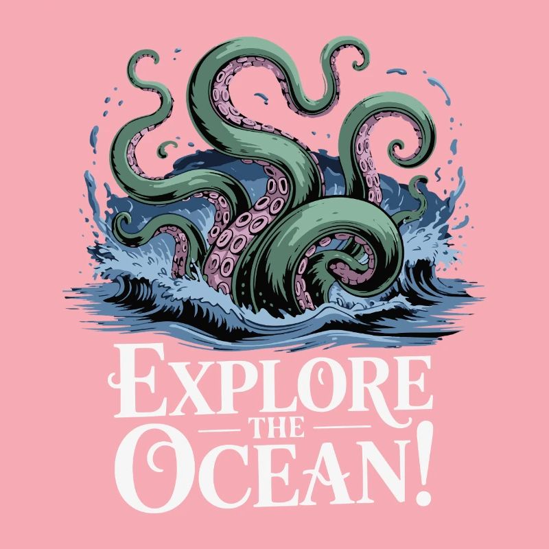 Conception d’aventure de pieuvre océanique