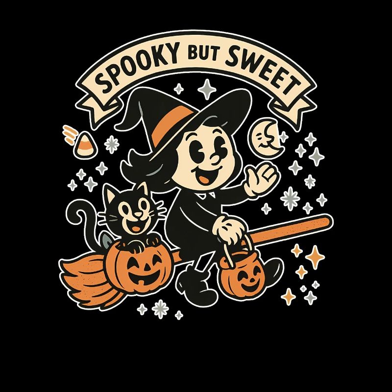 Cute Witch with Pumpkins