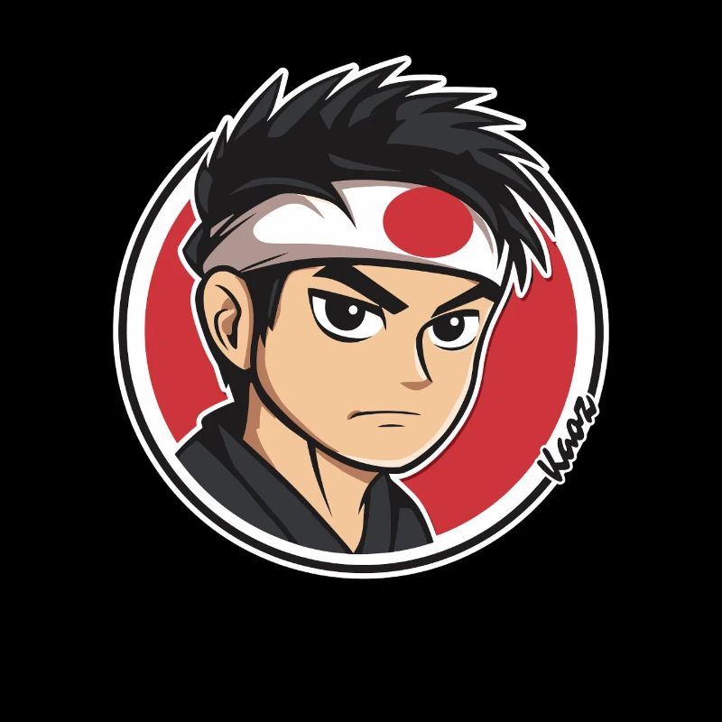 Illustration de personnage de samouraï d’anime