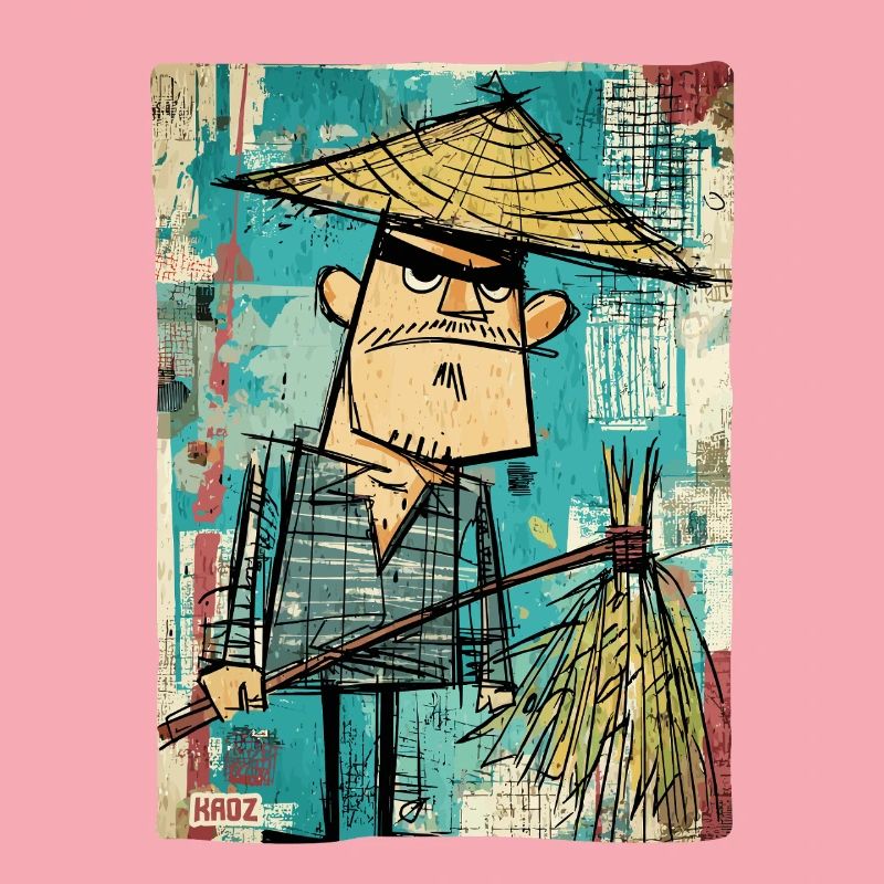 Graffiti Samurai mit Besen
