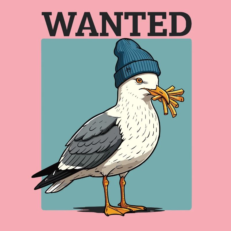 Gesuchte Möwe Mit Pommes