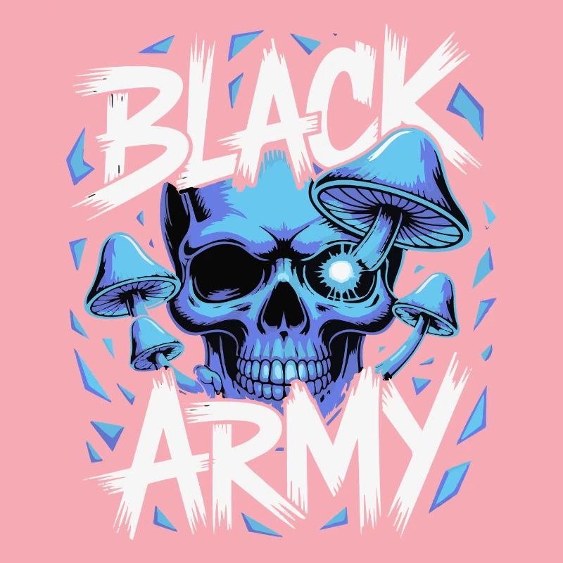 Blauer Schädel Armee Pilze