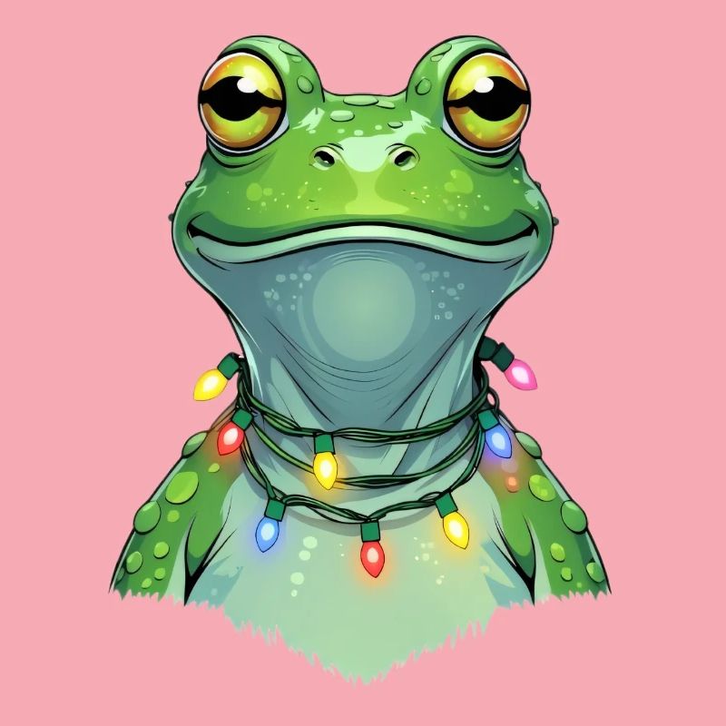 Lichterfrosch mit Weihnachtskette