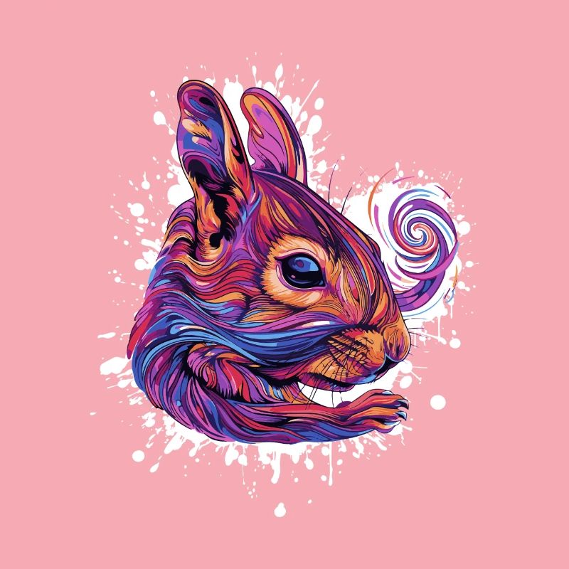 Psychedelischer Eichhörnchenkopf