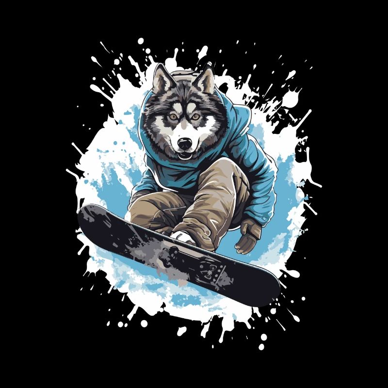 Husky Chien Planche à neige