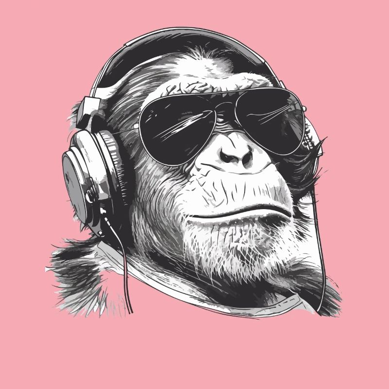 Monkey DJ avec casque