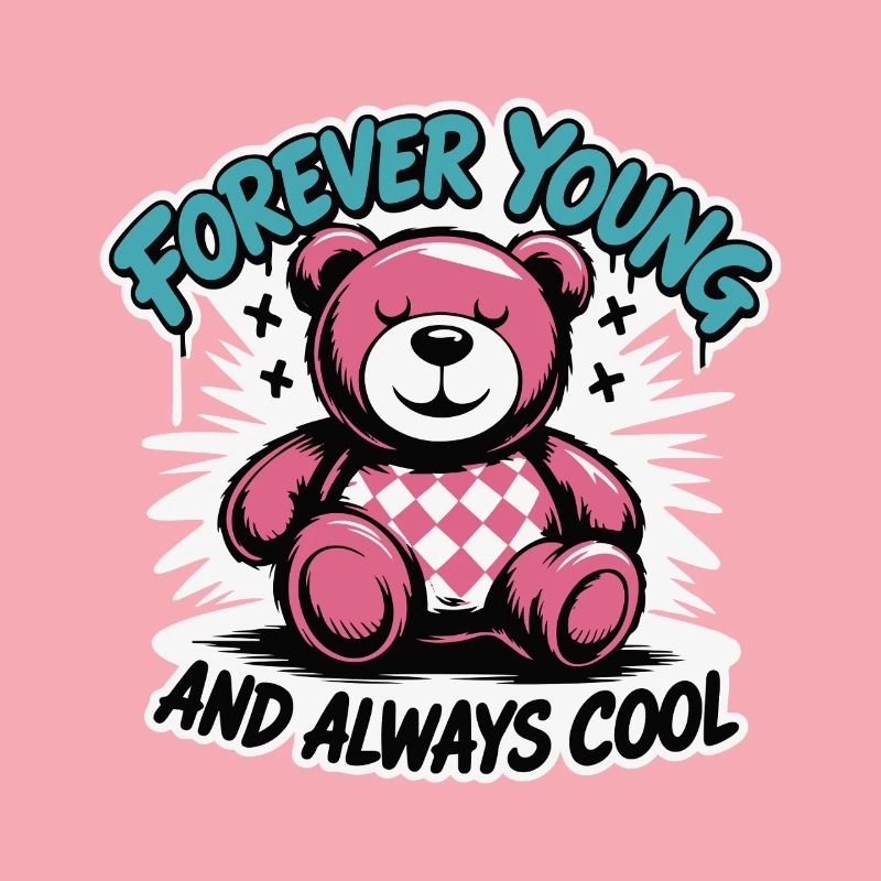 Forever Young Teddybär Grafik