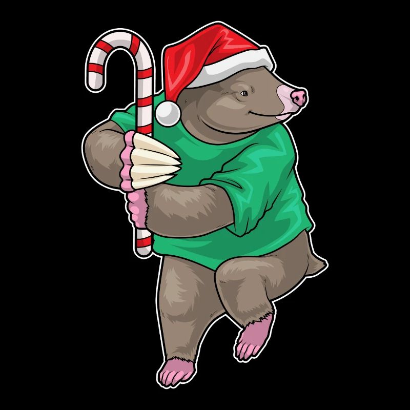 Mole Christmas candy cane