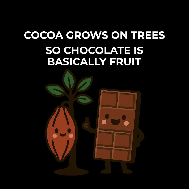 Cocoa grows on trees – so chocolate is fruit