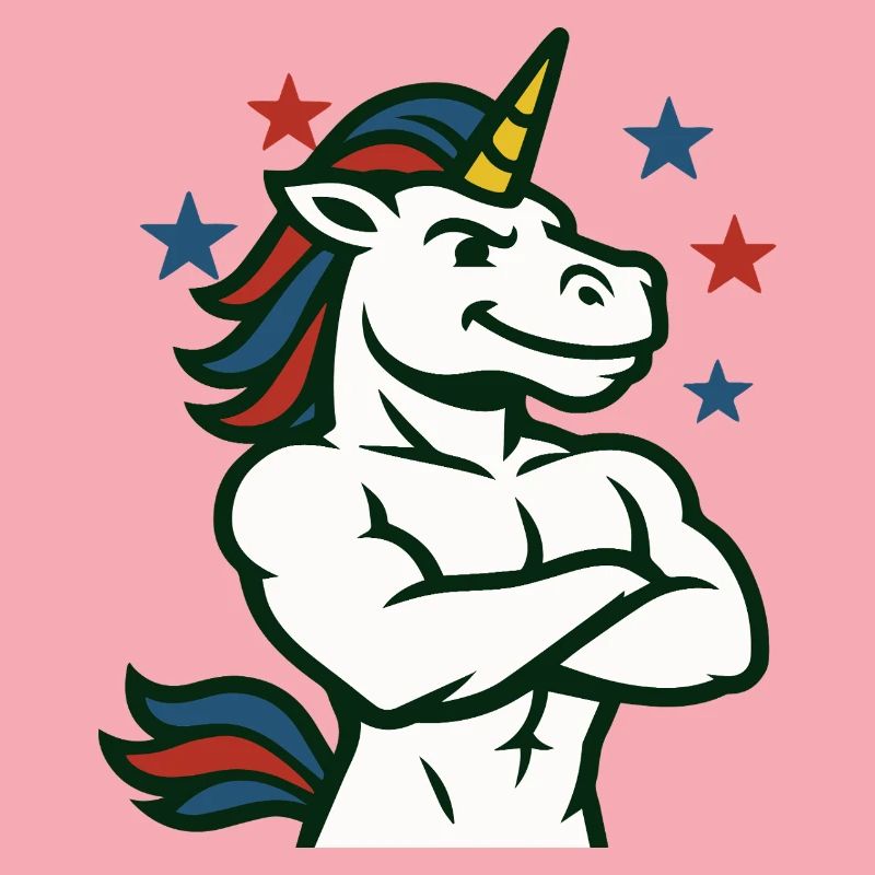 Selbstbewusste Einhorn-Illustration