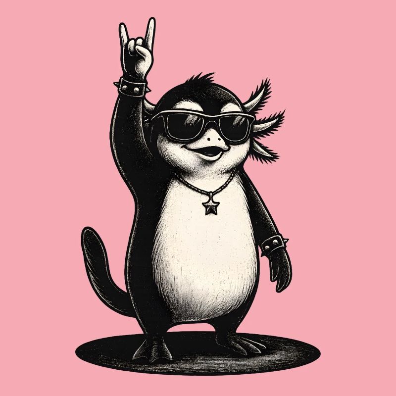 Rock N Roll Pinguin Mit Sonnenbrille