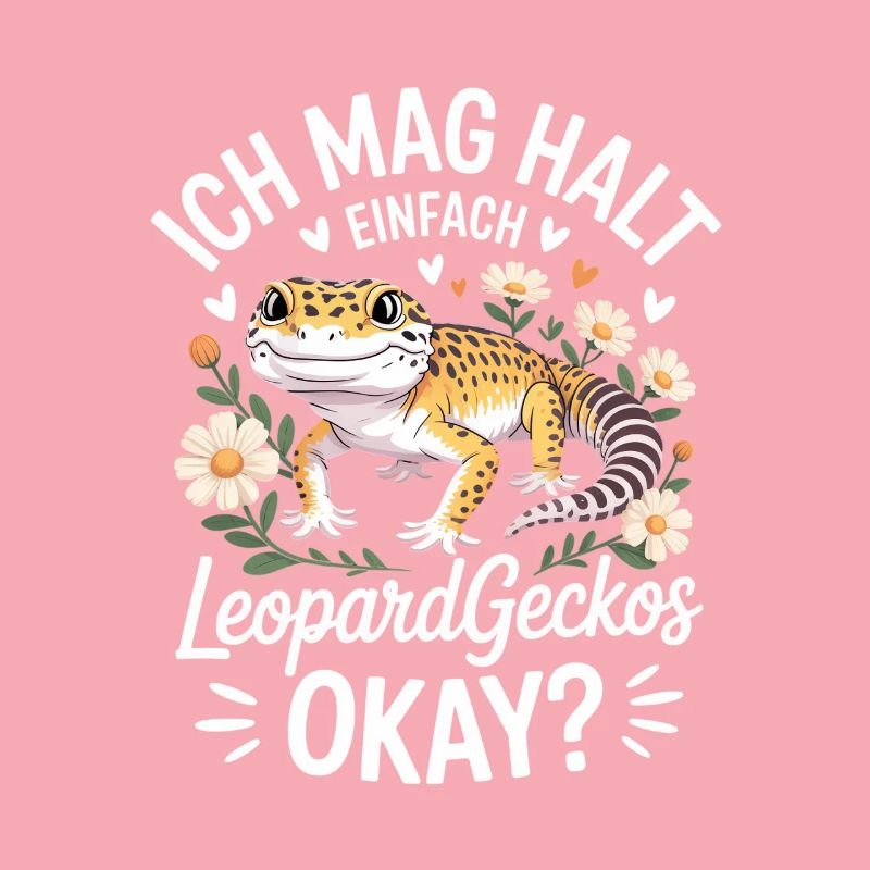 Charme LeopardGecko avec des fleurs