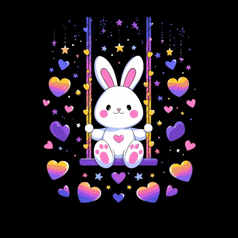 Swing de lapin avec des cœurs