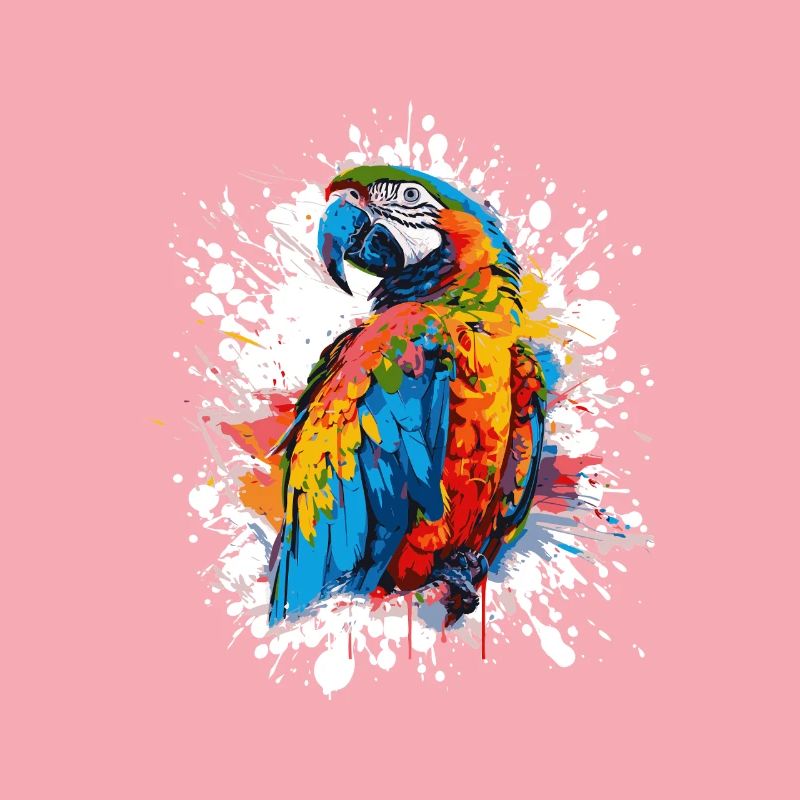 Farbexplosion Papagei Illustration