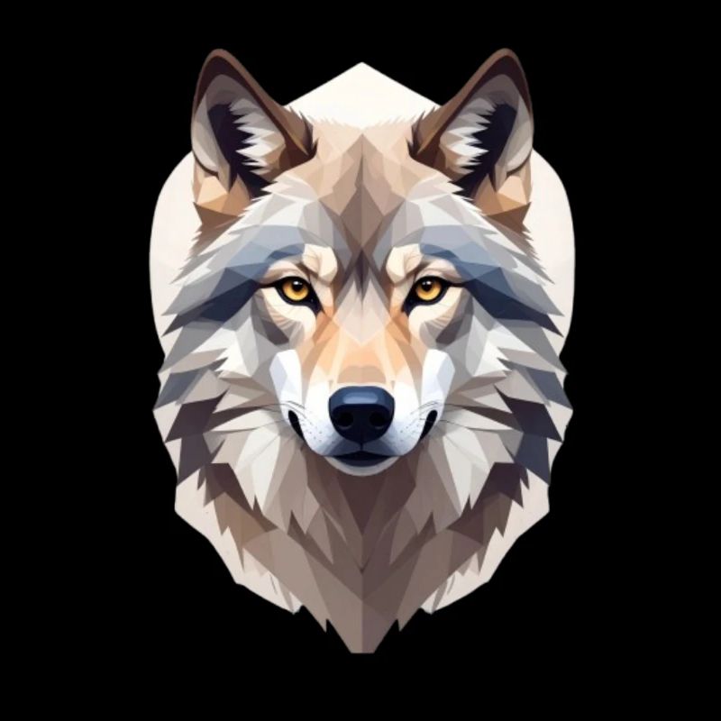 Geometric Wolf Head