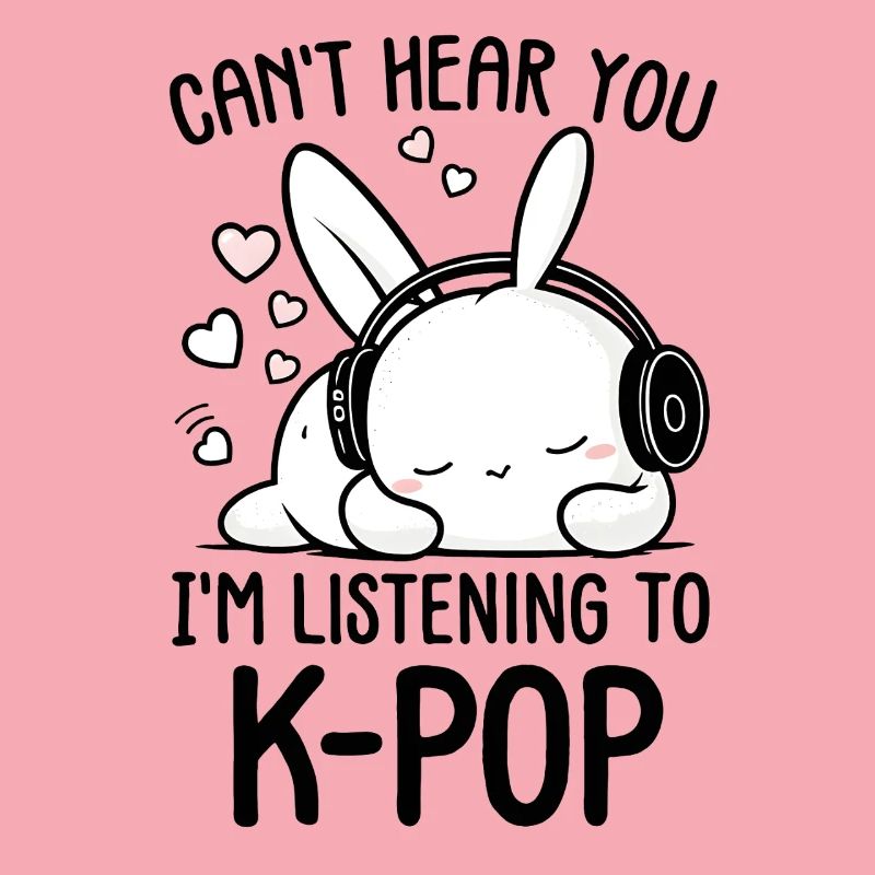 Ruhiger Hase, der K-Pop hört