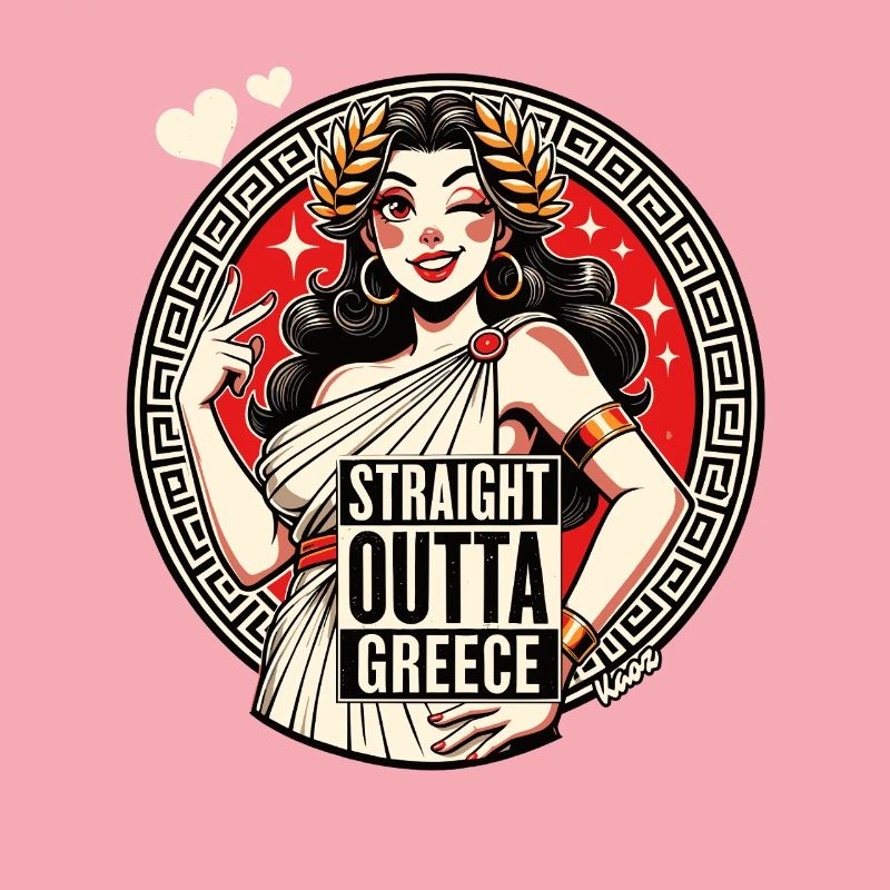 Parodie de la Déesse de la Grèce tout droit sortie de la Grèce