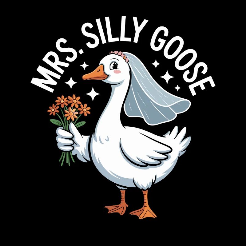 Logo de l’oie de mariée – MrsSillyGoose