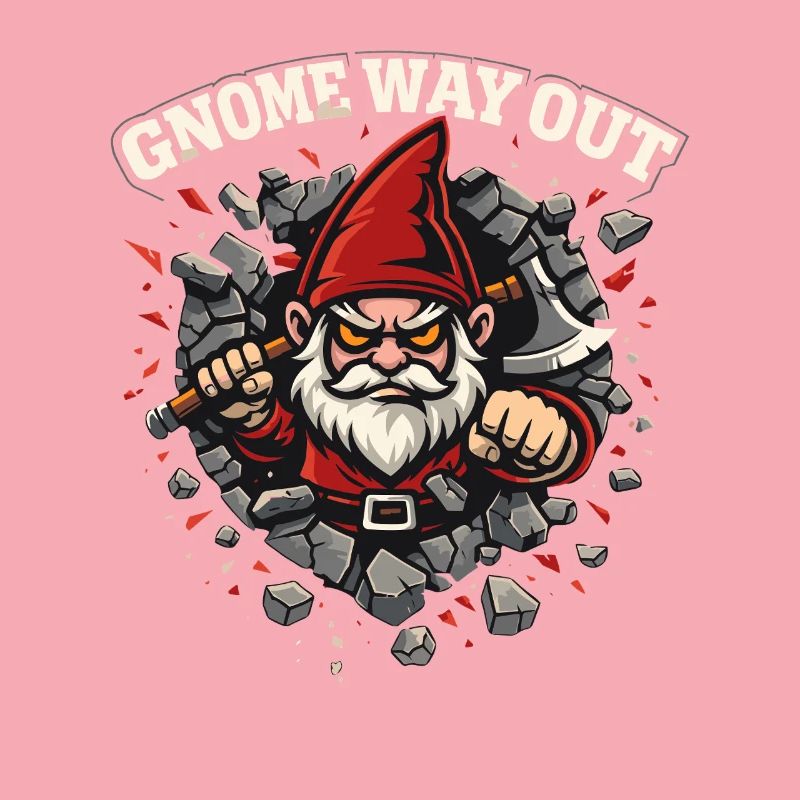 Evil Gnome, Dark Gnome, Goth Gnome, Funny Gnome