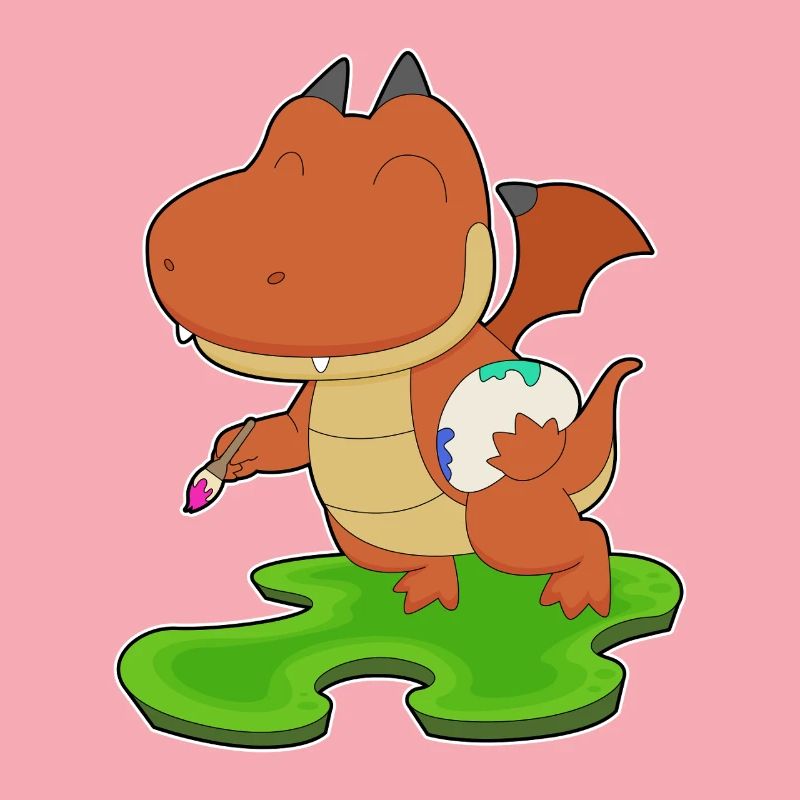 Drache Maler Pinsel Malen