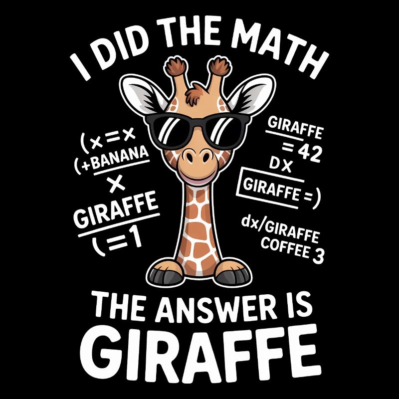 Math Sayings Giraffe Funny Math Gift