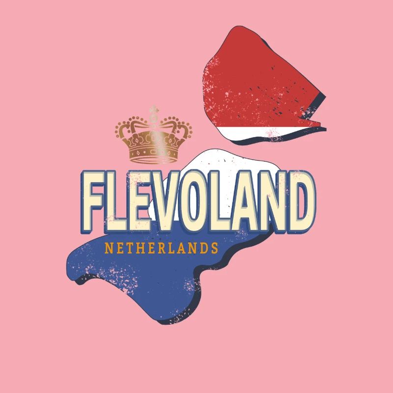 Flevoland Netherlands Retro Map Holland