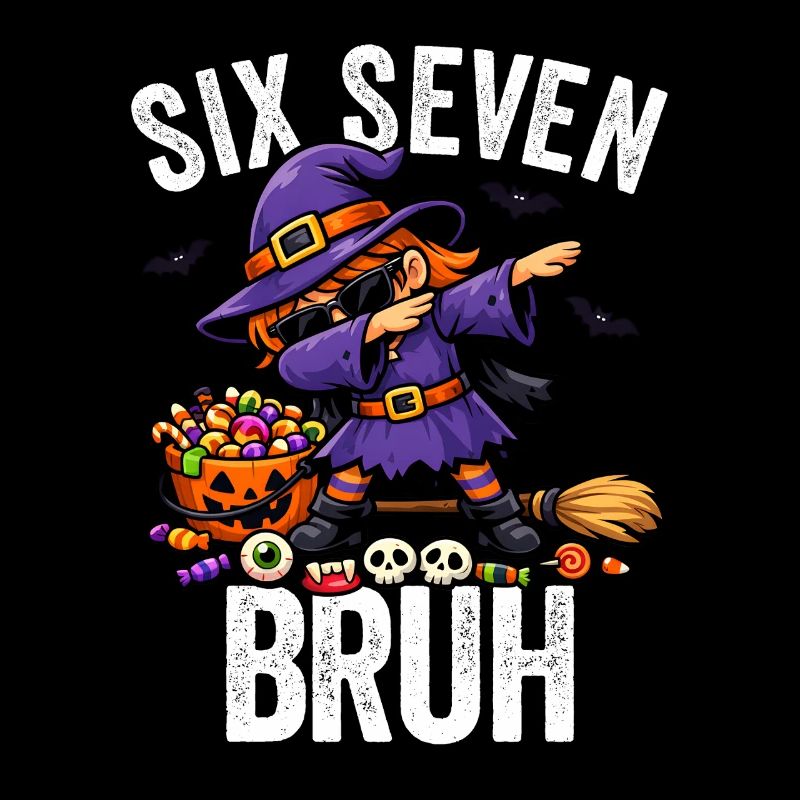 Dabbing Witch Six Seven Bruh 6 7 Halloween 67 Bruh