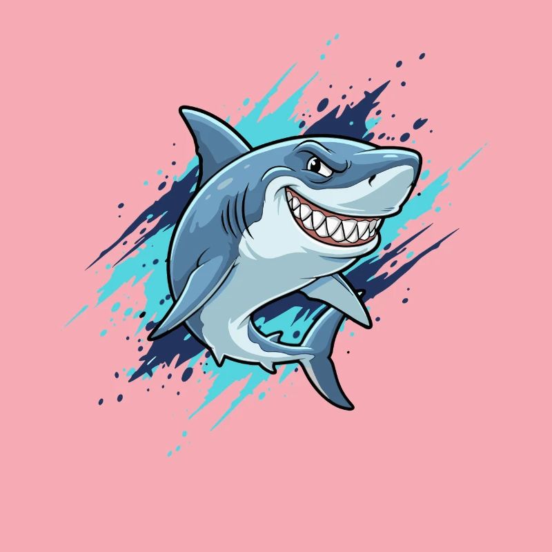 Style Splash de Requin de dessin animé