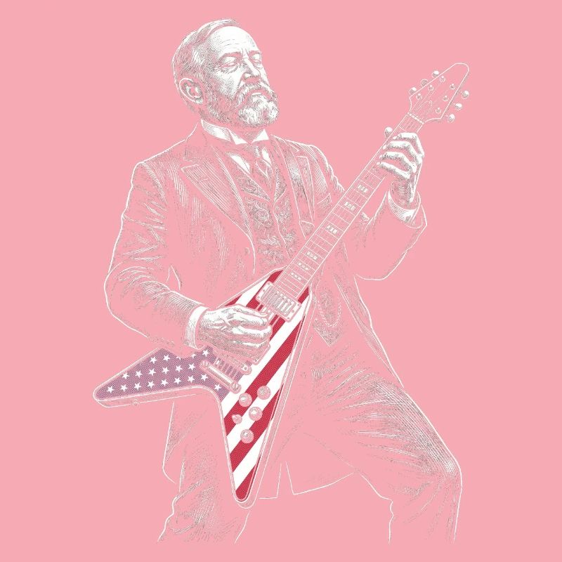 Benjamin Harrison Guitar Hero avec drapeau
