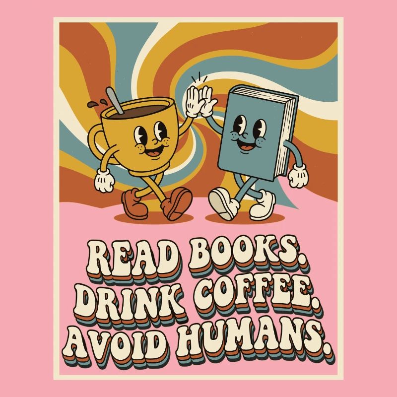 Introvertiert Leseratte Kaffee Bücher 