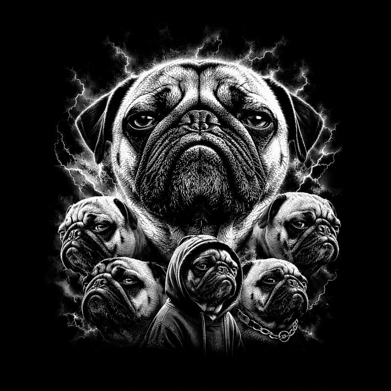 Collage de carlins monochrome